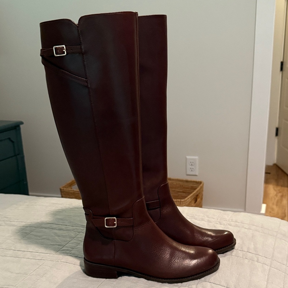 Gianni Bini Marion Buckle Soft Leather Tall Riding Boots
